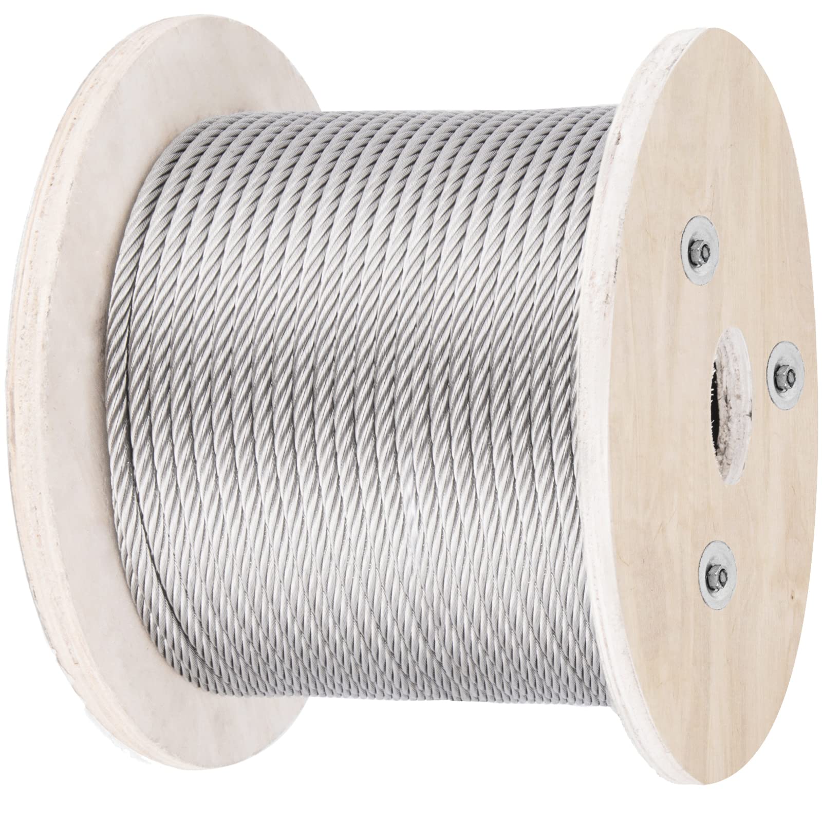 VEVOR Fune metallica in acciaio inox 316, 152 m, fune metallica in acciaio inox diametro 4 mm costruzione 1x19 con carico di rottura 1496 kg per balaustra esterna, terrazza, balaustra fai da te