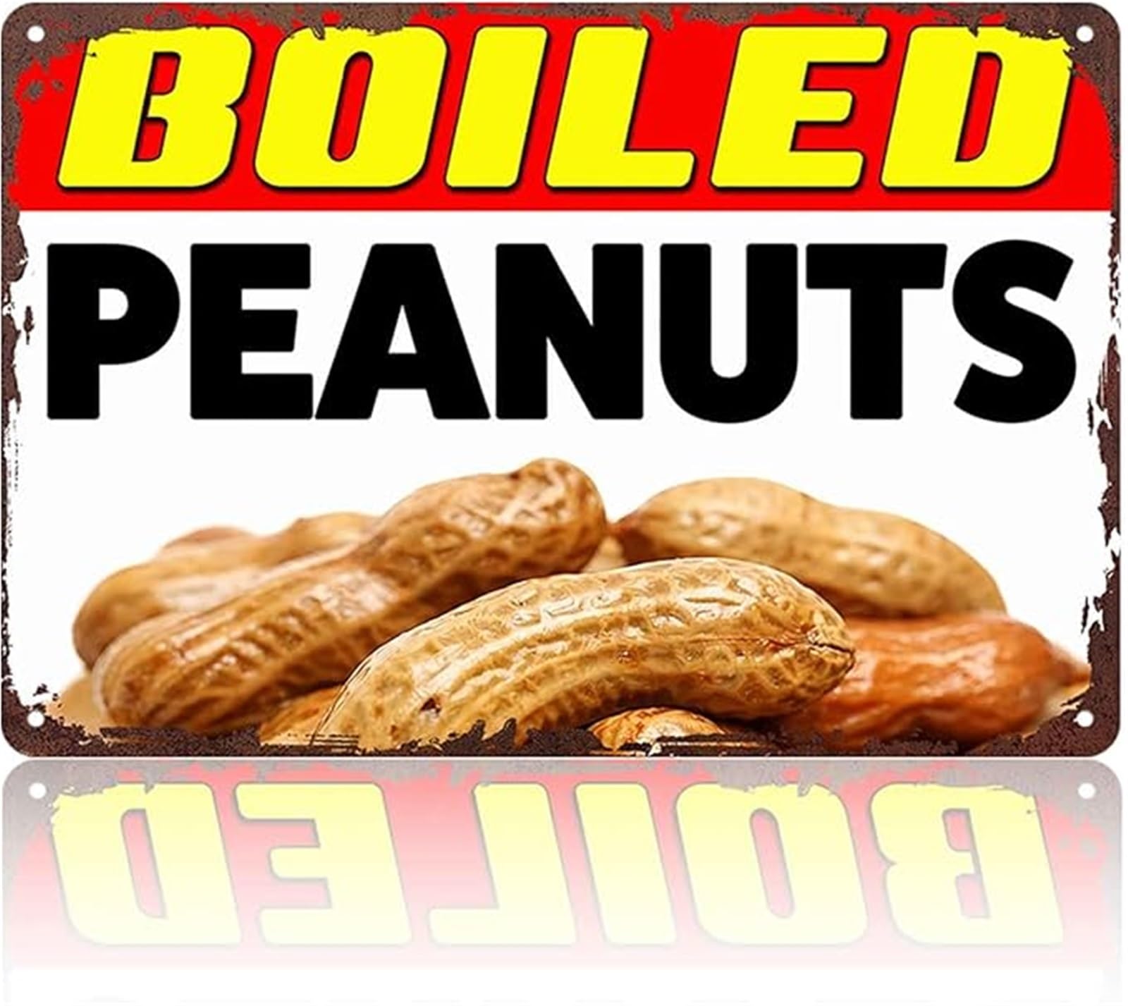 AUOQKQUT Funny Food Lover Sign Boiled Peanuts Aluminum Metal for Cafe Decor 8 X 12 in