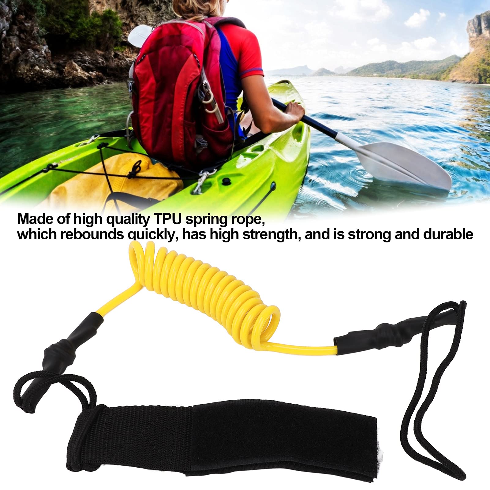 Amazon.com: Kayak Paddle Leash, Paddle Board Strap with High Strength TPU Kayak  Tether for Kayak (Yellow) : Sports & Outdoors