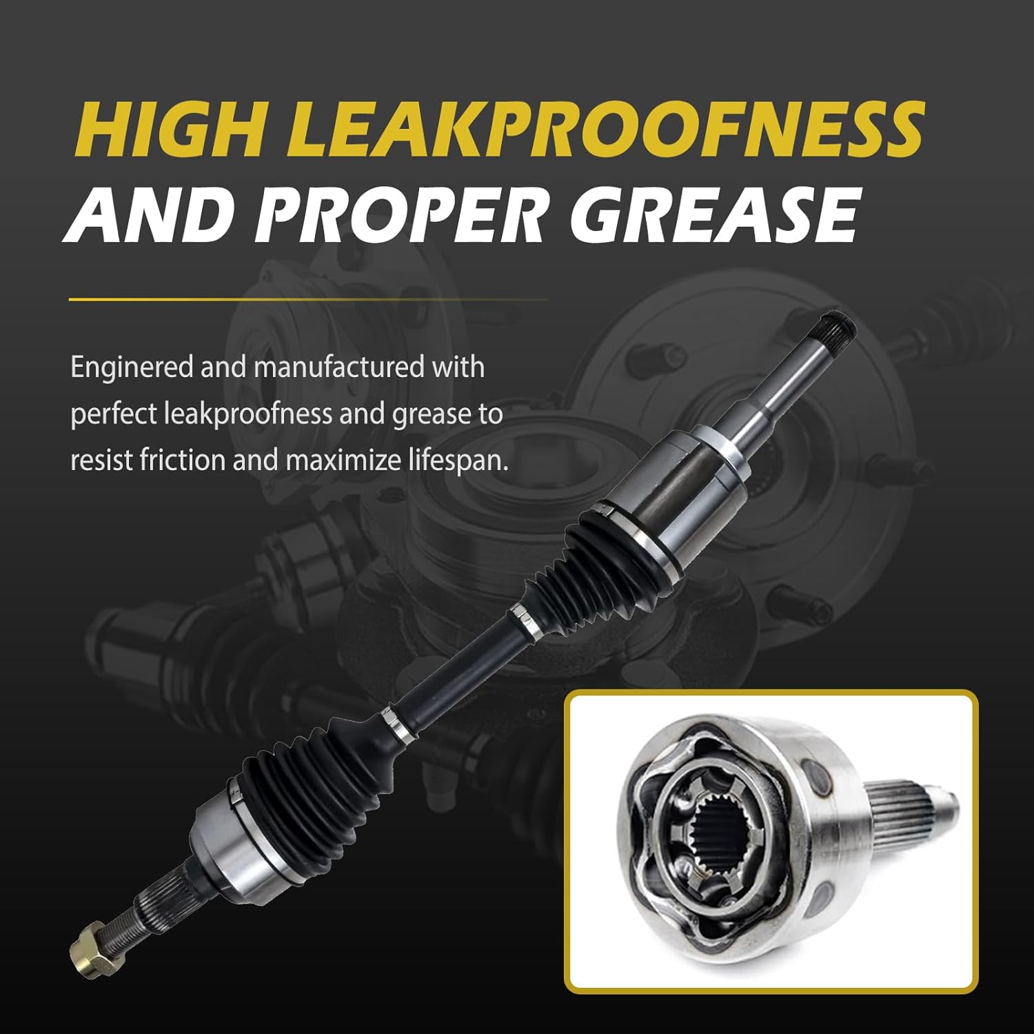 [2.4L] Front Left and Right CV Axle and Front Wheel Bearing Hub for 2010-2017 Chevy Equinox GMC Terrain, 2011 2012 2013 2014 2015 2016 Shaft Replacement