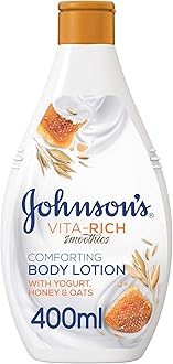 Johnson's Body Lotion Vita-Rich Smoothies, Enriched with Yogurt Concentrate, Honey and Oats, Intensely Nourishes and Comforts the Skin, Keeping It Moisturised for 48 Hours, 400ml Honey & Oats