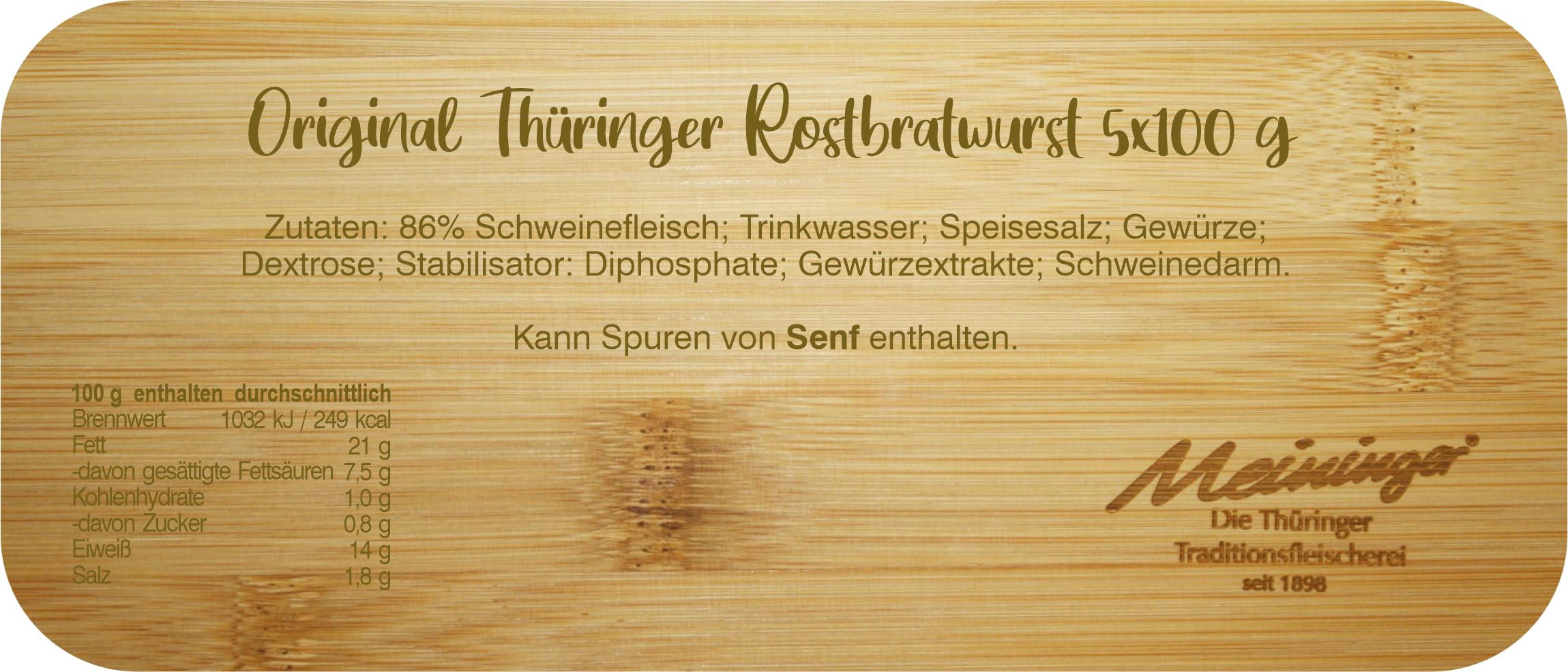 Thüringer Rostbratwurst - vorgebrüht - 4x 5 Stück