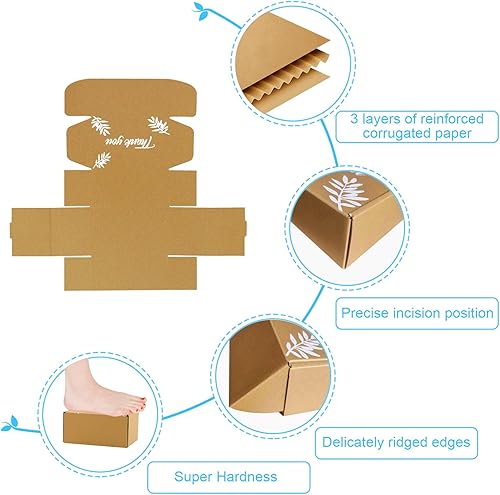 Miniatura 4 de Cajas de envío de medición interna de 6 x 4 x 3 pulgadas, paquete de 25 cajas de correo para pequeñas empresas de cartón corrugado