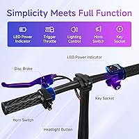 Vista 4 de TST - Scooter eléctrico con asiento, alcance máximo de 20 millas, scooter eléctrico plegable para adultos, motor de pico de 650 W, velocidad máxima