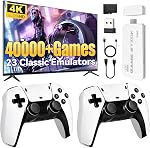 2025 Upgraded Retro Gaming Console, 4K HDMI Video Game Consoles with 40,000+ Games & 23 Emulators, Plug and Play Video Gaming Stick with Upgrade Dual 2.4G Controllers (128G)
