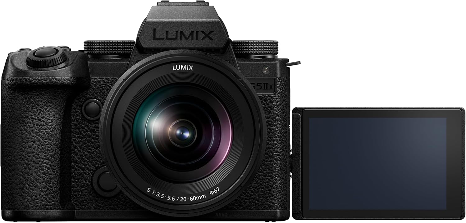 Panasonic LUMIX S5IIX Mirrorless Camera, 24.2MP Full Frame with Phase Hybrid AF, Unlimited 4:2:2 10-bit Recording, 5.8K Pro-Res, RAW Over HDMI, IP Streaming with 20-60mm F3.5-5.6 Lens - DC-S5M2XKK9