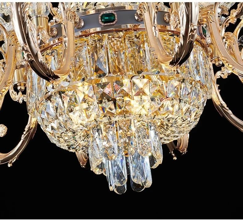 European Style Living Room Lamp Household Atmospheric Crystal Dining Room Chandelier Bedroom Zinc Alloy Candle Crystal Lamp,Indoor Illumination