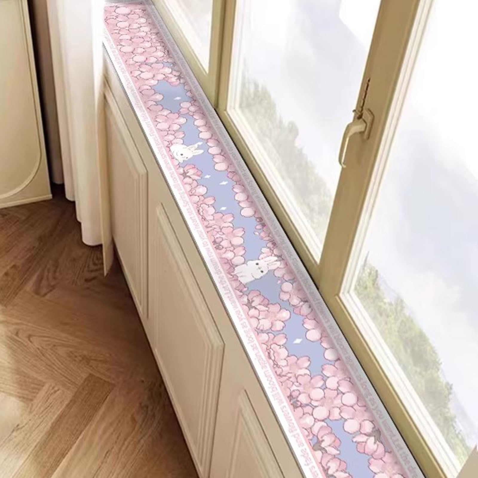 Tapis de protection rebord de fenêtre découpable housse imperméable pot de plante rose 10x150
