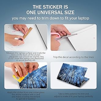 Laptop Skin Sticker Decal 15-15.6 Inches, Universal Reusable Vinyl Sticker for 12.1 13 13.3 14 15.4 Inches Netbook/Notebook PC, Waterproof & Scratch-Resistant (Forest, Moonlight)