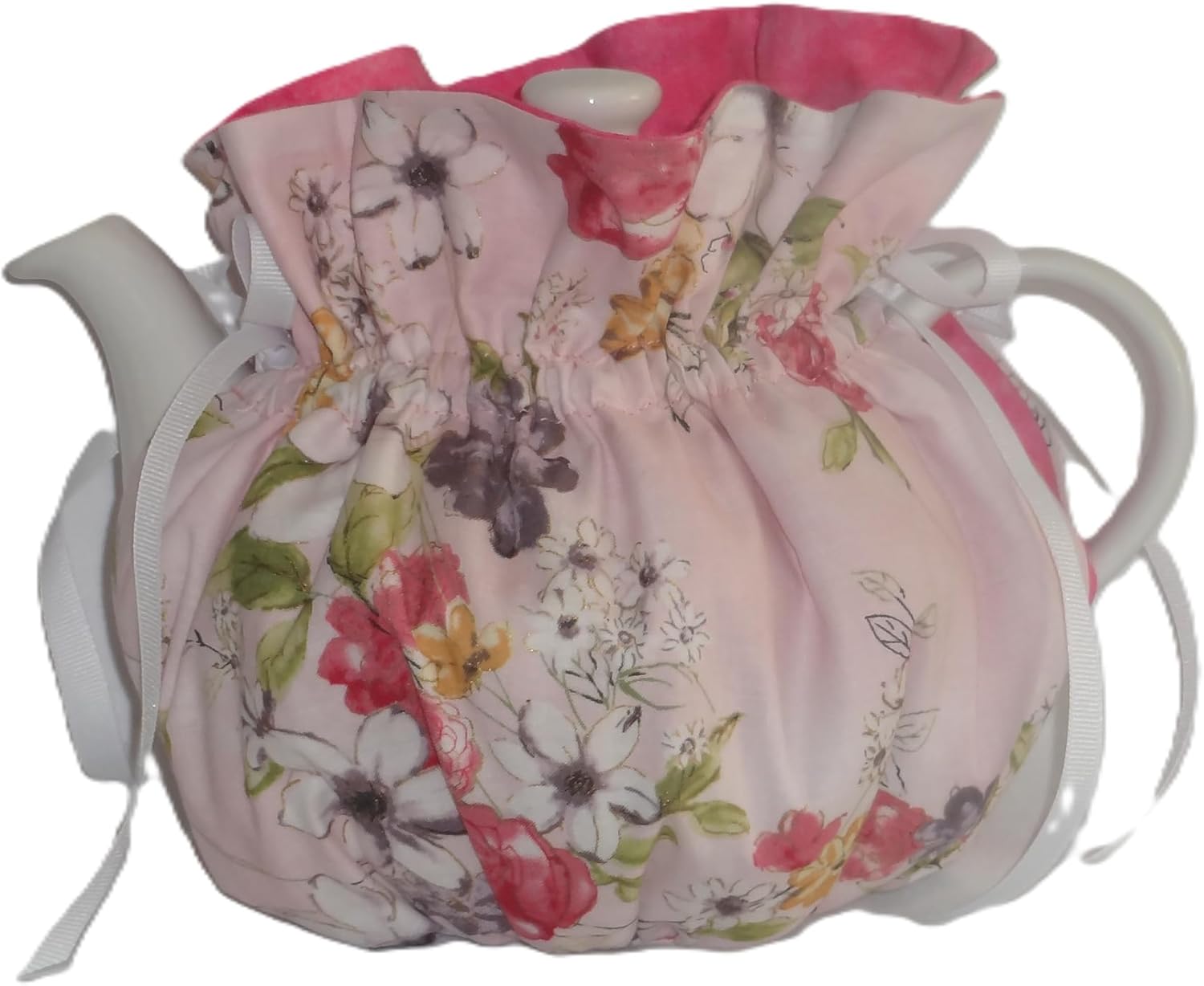 Pretty Floral on Pink 6 Cup Reversible Teapot Cozy