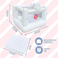 Vista 5 de Casa de rebote blanca para niños pequeños, castillo hinchable para interiores, casa inflable de PVC, materiales impermeables, fácil de limpiar
