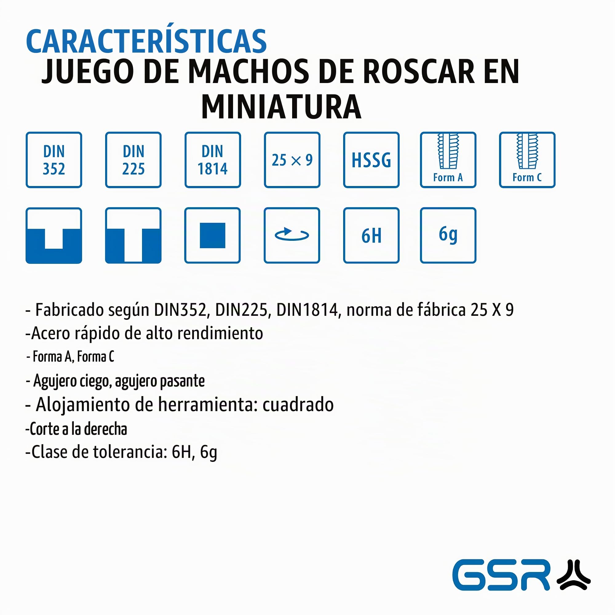 GSR-31 tlg. HSS Miniatur Gewindeschneidsatz M1-M2, 5