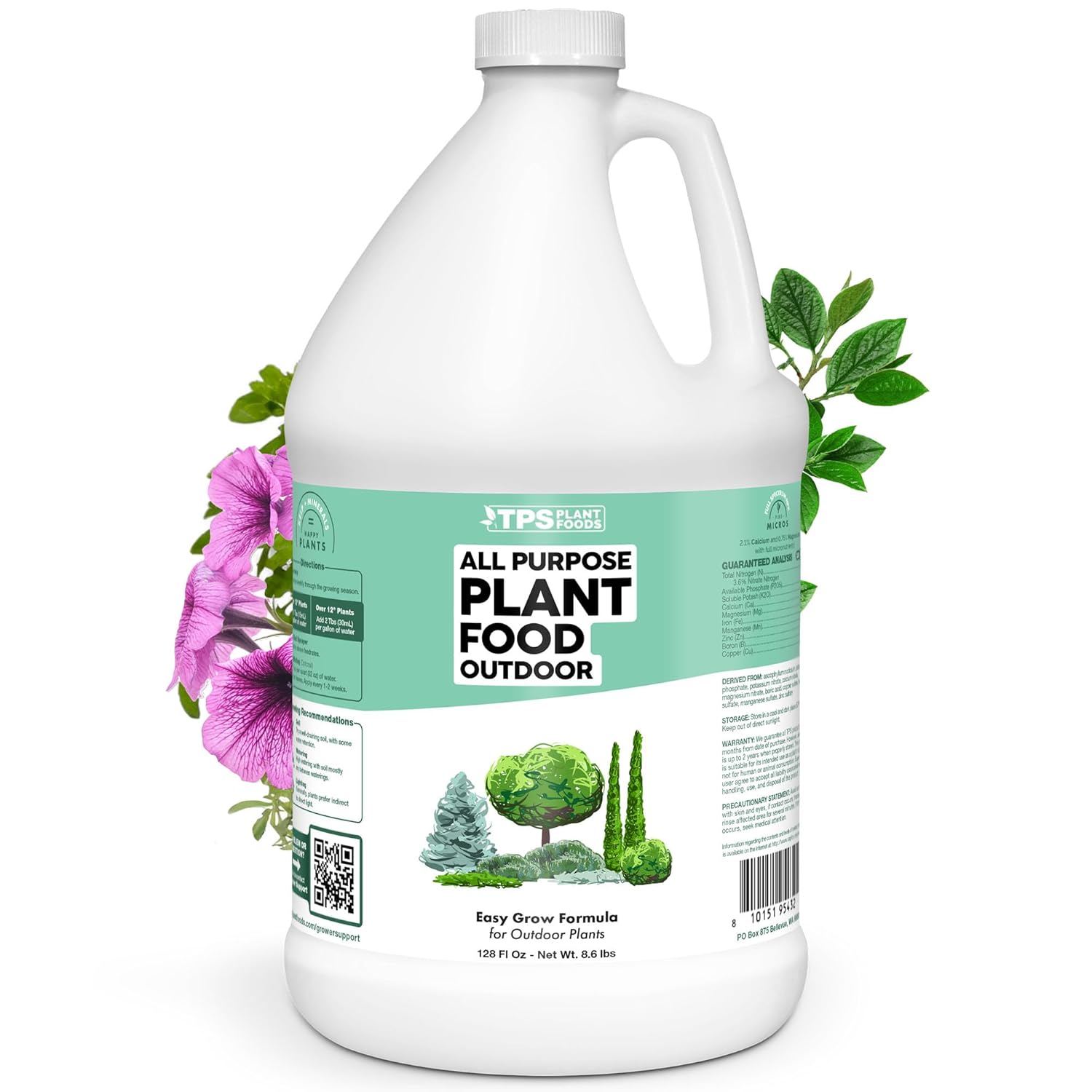 Plant Food Outdoor – Liquid Plant Fertilizer for All Plants, Vigorous Growth & Strong Roots, 1 Gallon