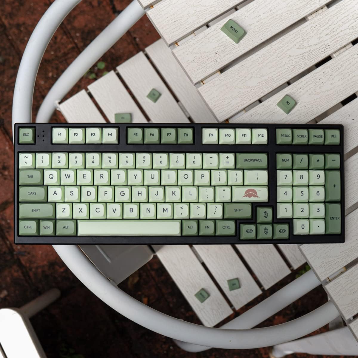 mintcaps Matcha Green PBT Keycaps Set 124 Keys XDA Profile Cute Keycaps Custom Dye-Sublimation Keyboard Key caps for 60% 65% 70% 75% 100% Cherry Gateron MX Switches Mechanical Keyboards