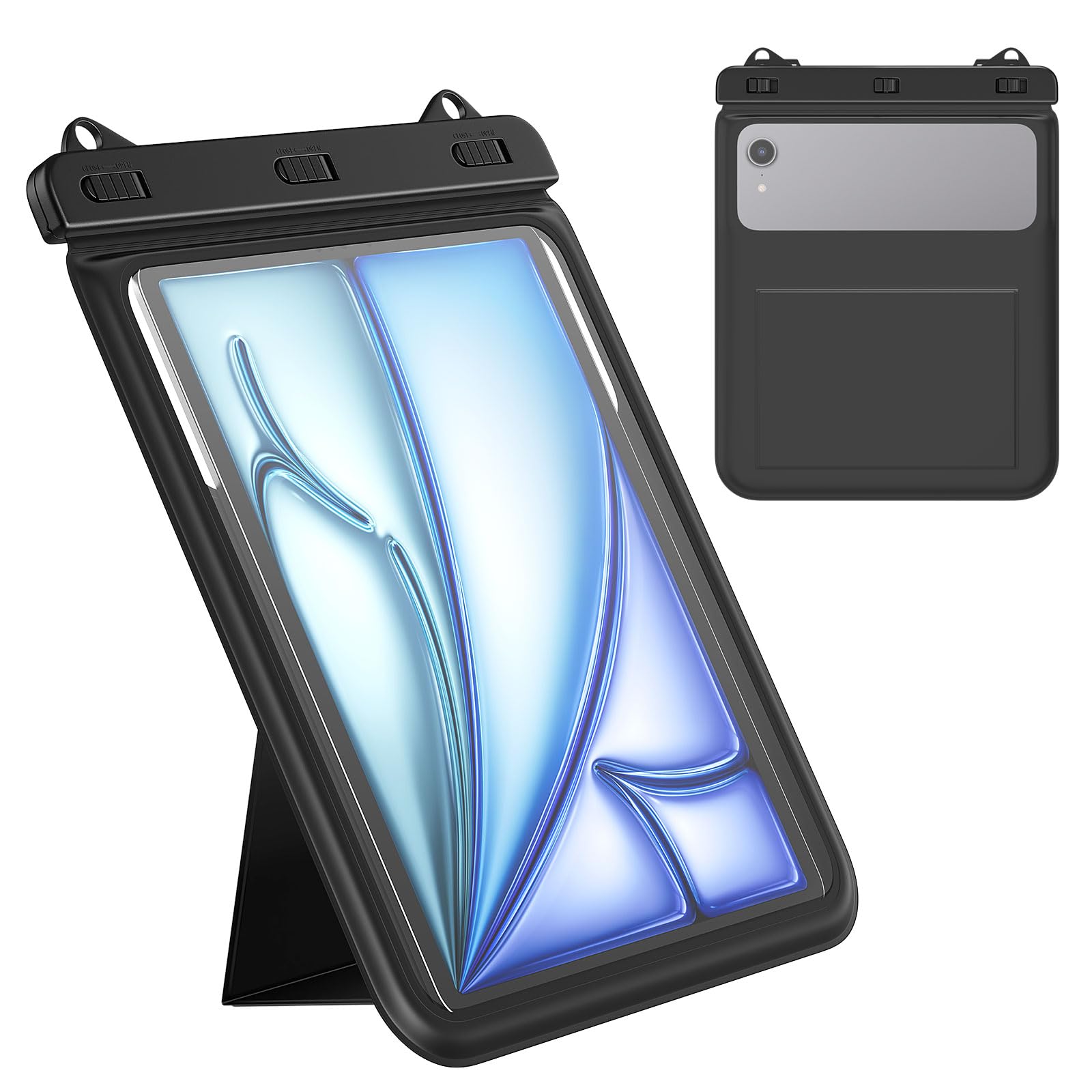 【2025版 13インチ以下適用】MoKo タブレット用防水ケース 縦スタンド仕…