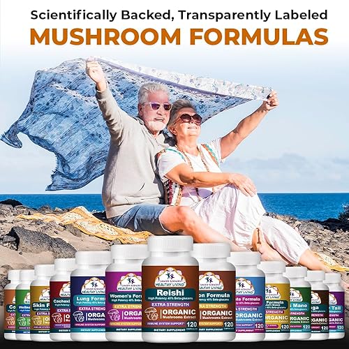 Miniatura 8 de CANCER SCIENCES - Cápsulas de suplemento de hongos Reishi Wellness, extracto de hongos orgánicos certificado por USDA, extra fuerte 1,500 mg, 40%