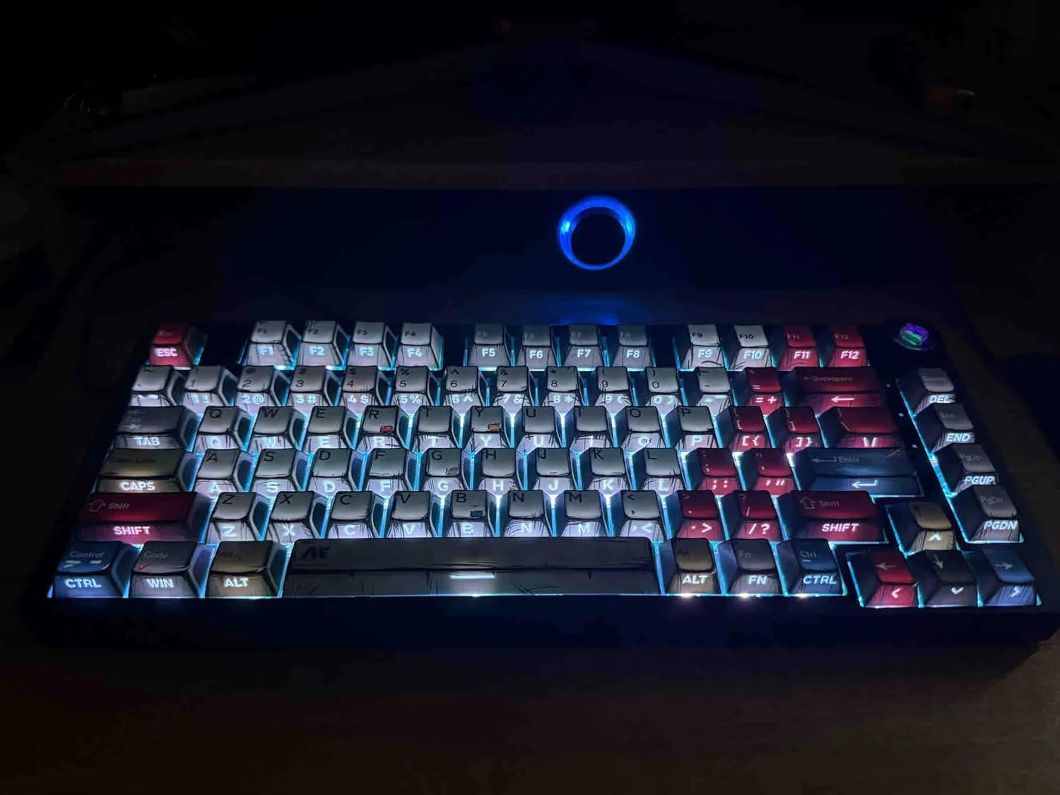 Comic-Themed Mechanical Keyboard with Side-Translucent RGB & PBT Keycaps - Durable Design