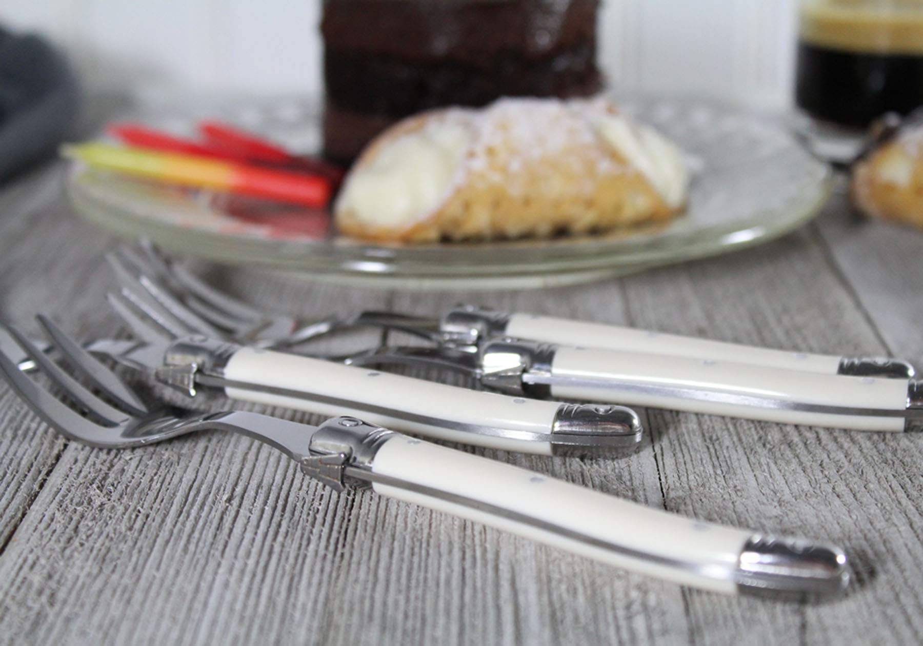 French Home Laguiole Cake Forks, Set of 4, Faux Ivory — Amazon image 5