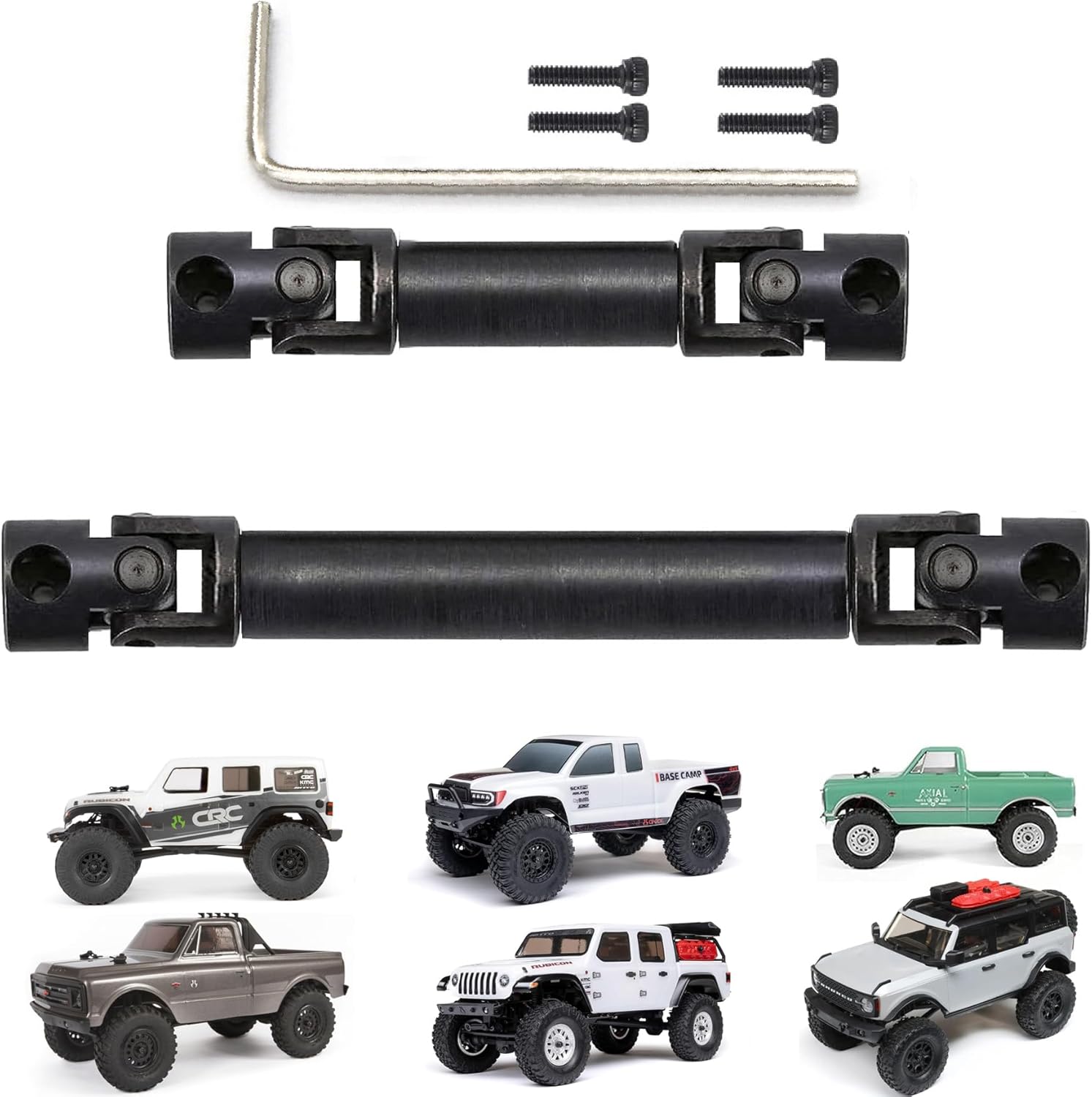 REDSPIDER RC Center Drive Shafts Steel Driveshafts for SCX24 Upgrades AXI00001 C10 AXI00002 JLU AXI00006 1/24 Scale RC Crawler Car
