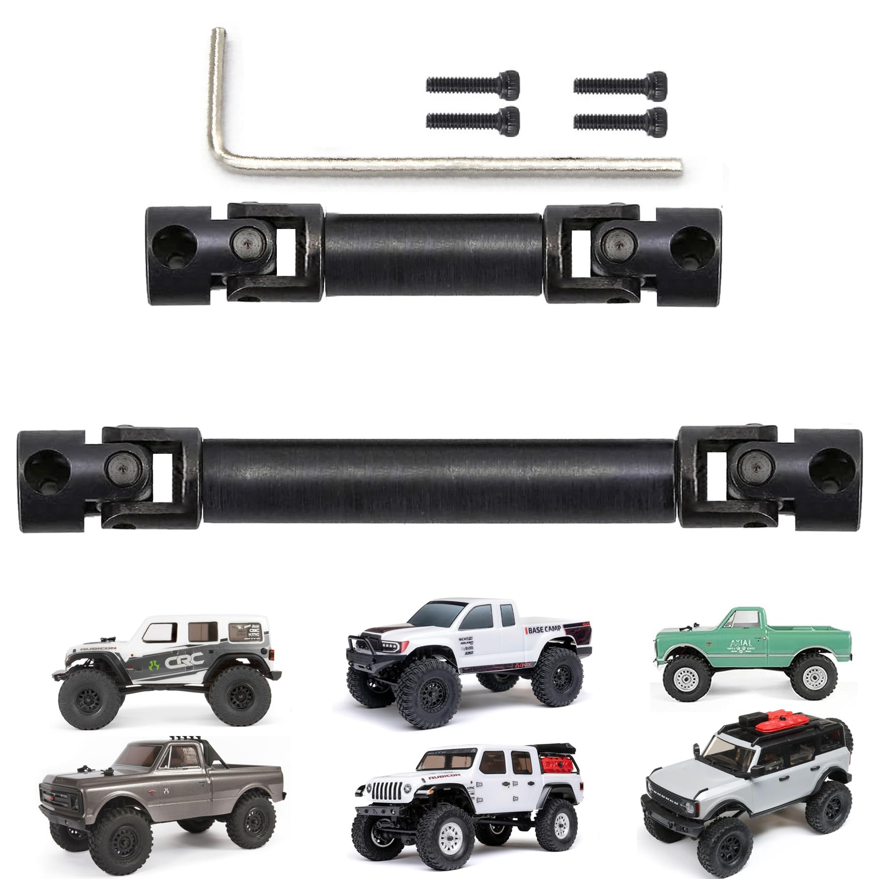 REDSPIDER RC Center Drive Shafts Steel Driveshafts for SCX24 Upgrades AXI00001 C10 AXI00002 JLU AXI00006 1/24 Scale RC Crawler Car