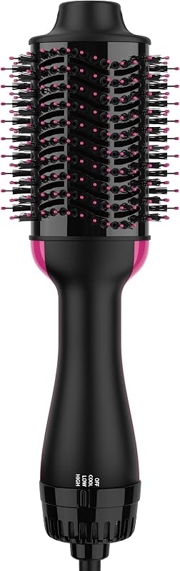 Hair Dryer Brush Blow Dryer Brush in One | Upgraded 4 in 1 Hair Dryer and Styler Volumizer with Negative Ion Anti-frizz Ceramic Titanium Barrel Hot Air Brush