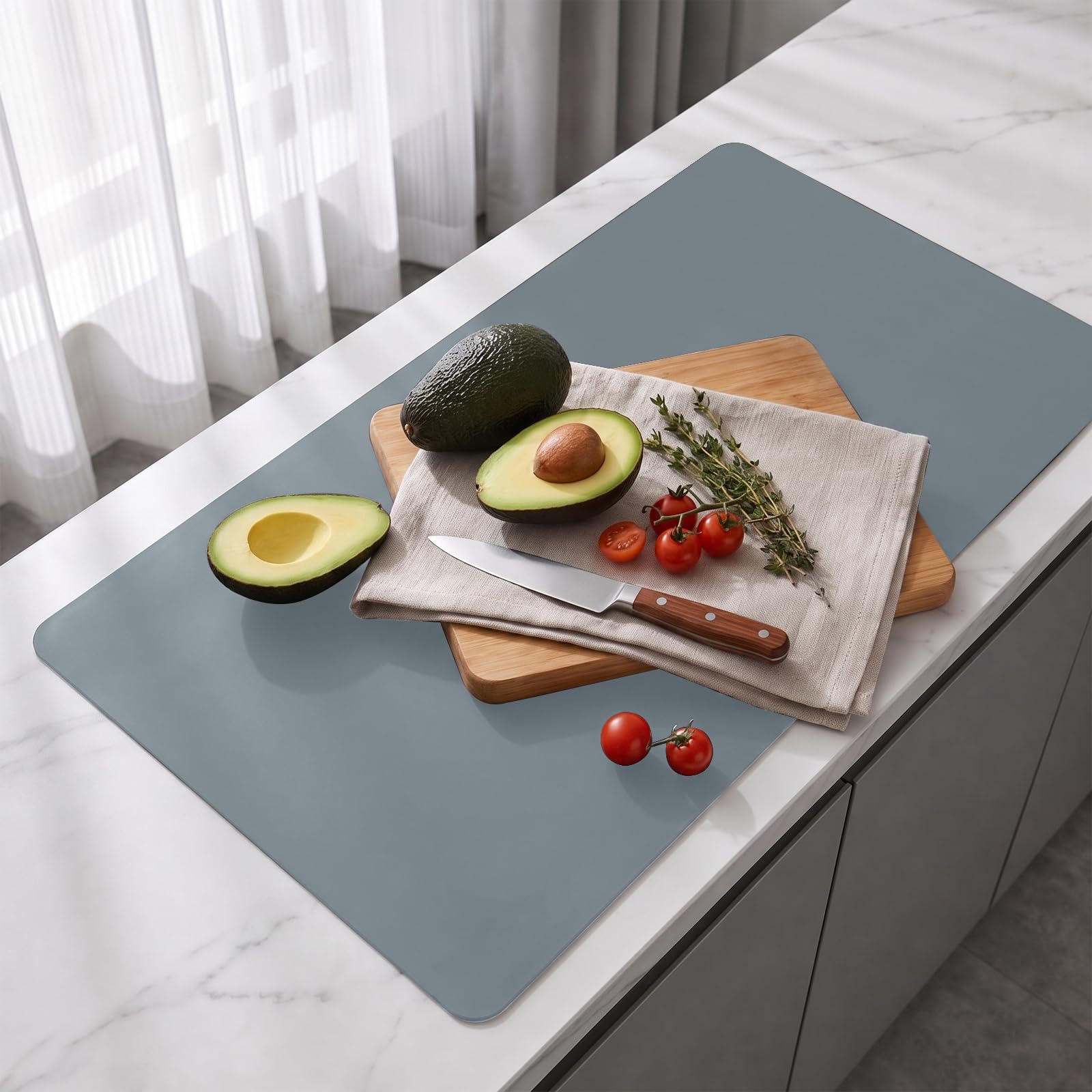 Tapete De Silicona Talla Grande, Protector Encimera 120 x 60 x 0,2 cm | Impermeable, Antideslizante y Resistente Al Calor, Ideal Para La Cocina, Se Puede Recortar Convertirse Tapetes De Cocina