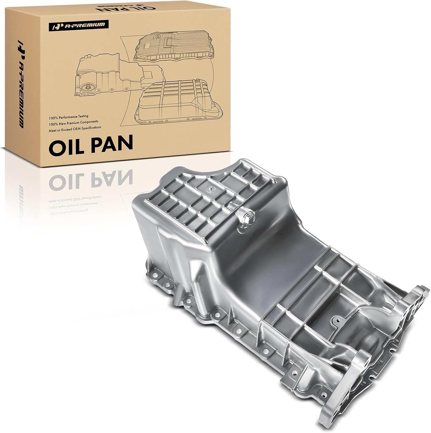A-Premium Engine Oil Pan Sump with Drain Plug Compatible with Chrysler 300 2006-2007, Dodge Charger 2006-2007, Magnum 2006-2007, with V6 3.5L & RWD & 5 Speed Transmission
