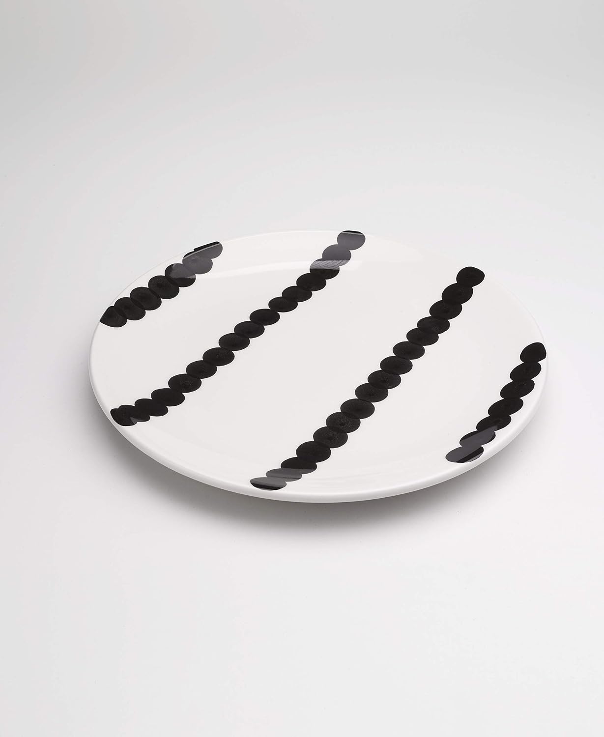 Zafferano Dalmata - Porcelain Big Plate, Diameter 300 mm, Colour Black and White, Dot Pattern, Dishwasher-Safe - Set of 2 Pieces - Image 3
