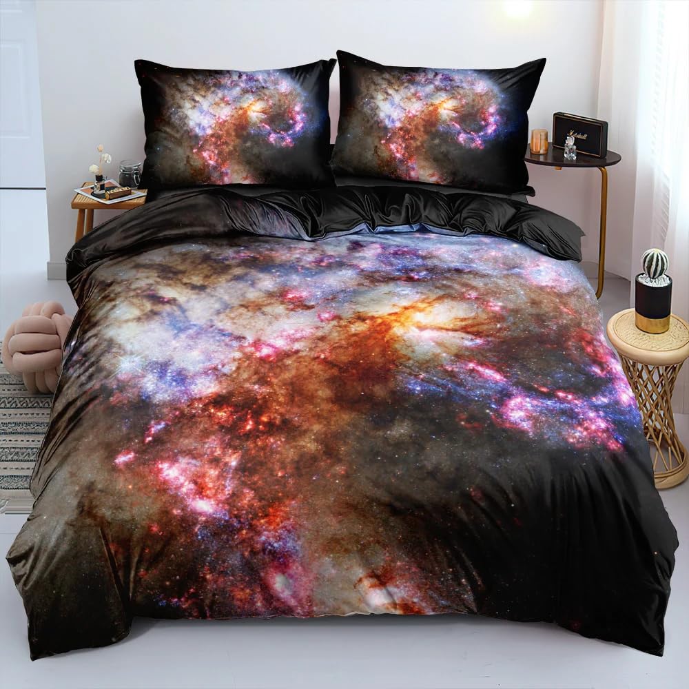 QBIDCSX Bedding Double Bed Set Starry Sky Bedding Double Bed Set - Microfibre Quilt Cover 230x220 cm - Comforter Cover with 2 Pillowcases(Double)