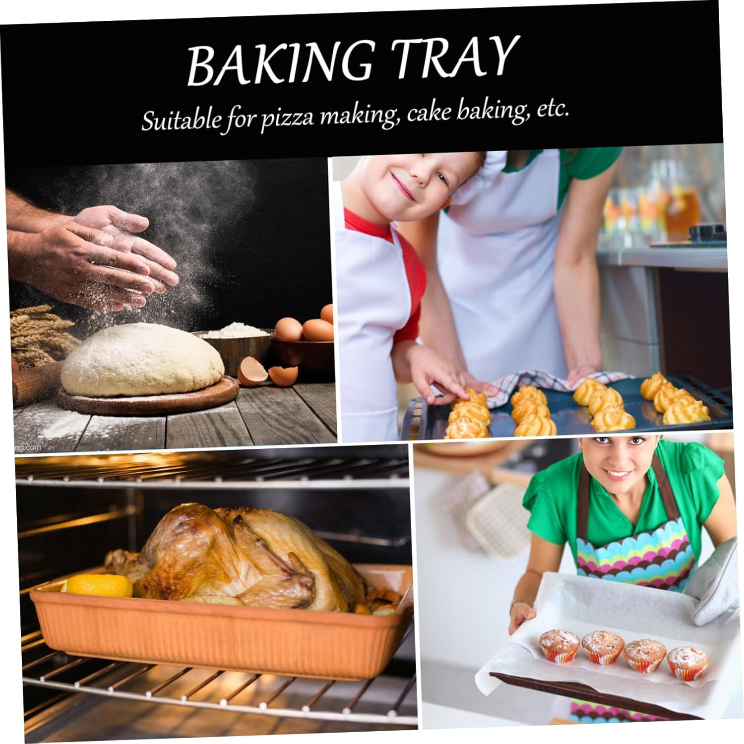 Ciieeo Rustproof Bake Pan Oven Pans Lid Dish Roasting Rack Bbq Baking Tray Kitchen Supply