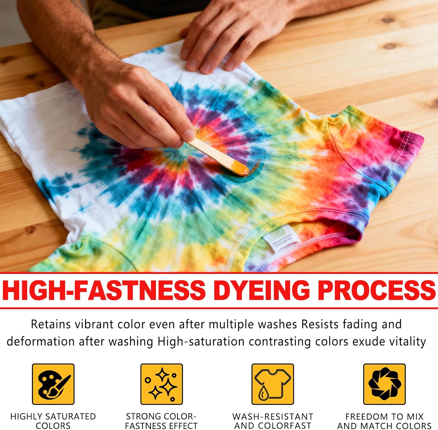 8 Colors Tie Dye Powder Kit, Tie Dye Set for Home, Creative Dyes for Clothes, Easy DIY Fabric Art (8 Colors)