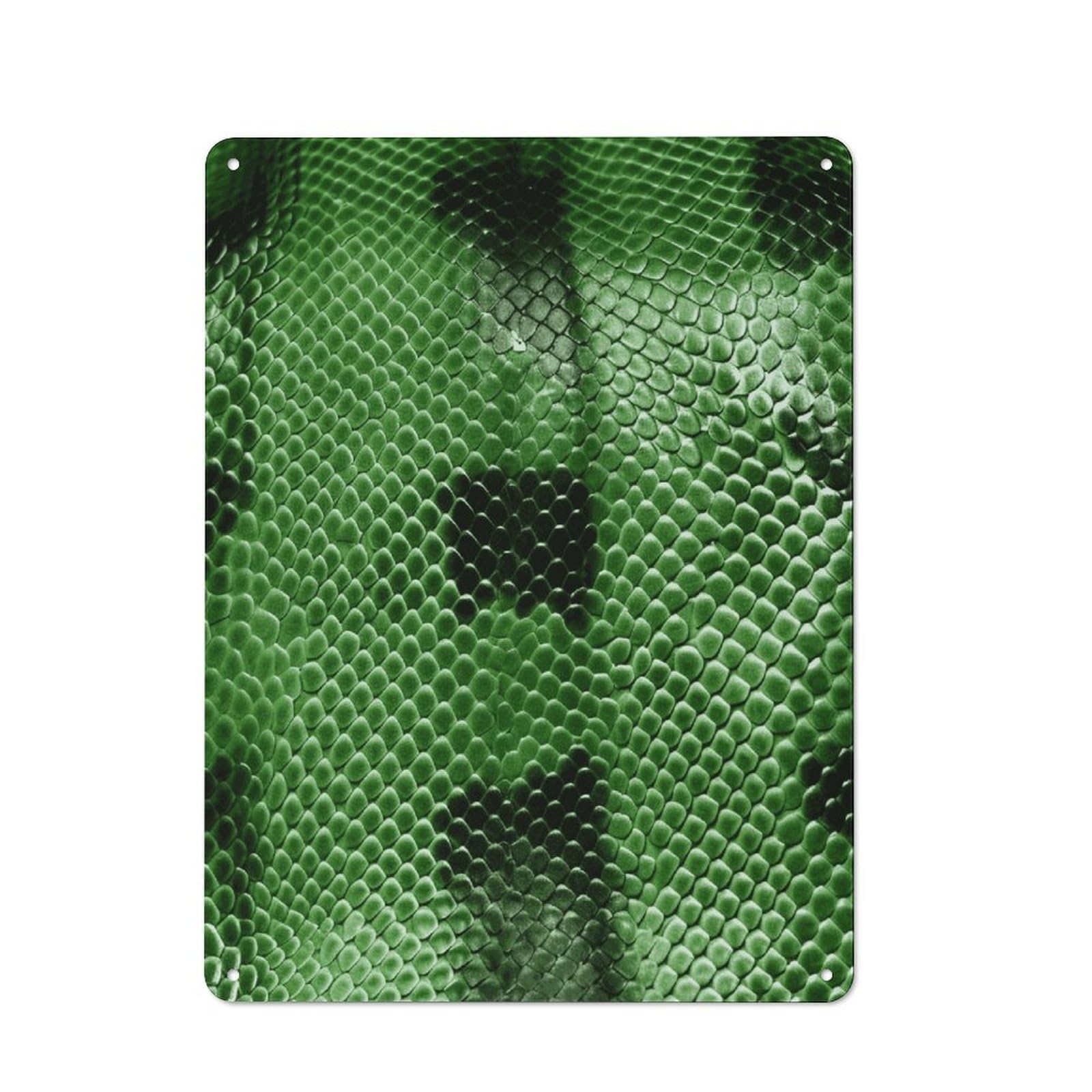 Décoration artistique en métal avec motif peau de serpent verte haut de gamme