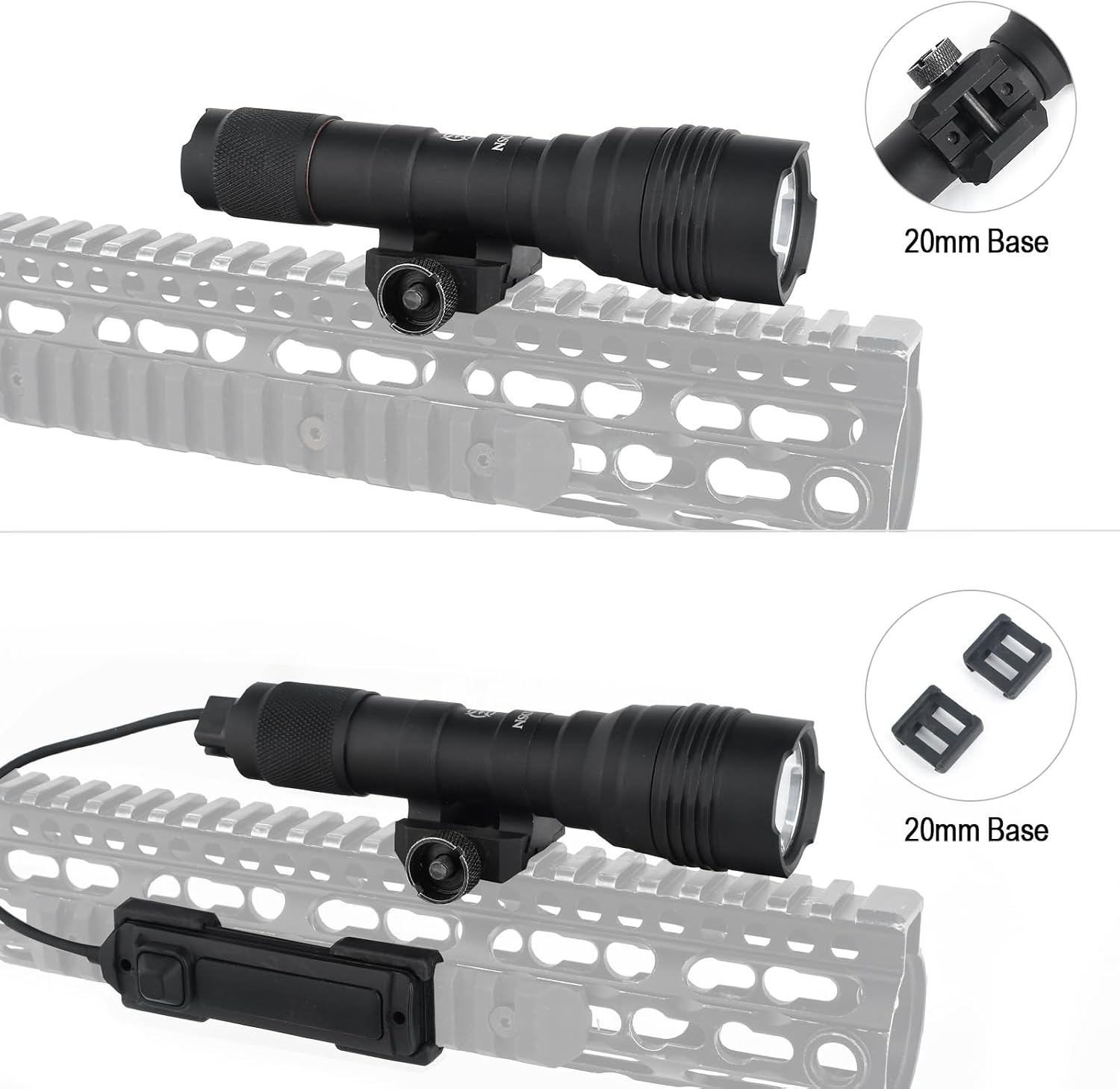 900 High Lumens Tactical Flashlights with Dual Function Pressure Switch, with Strobe/Constant/Momentary Modes