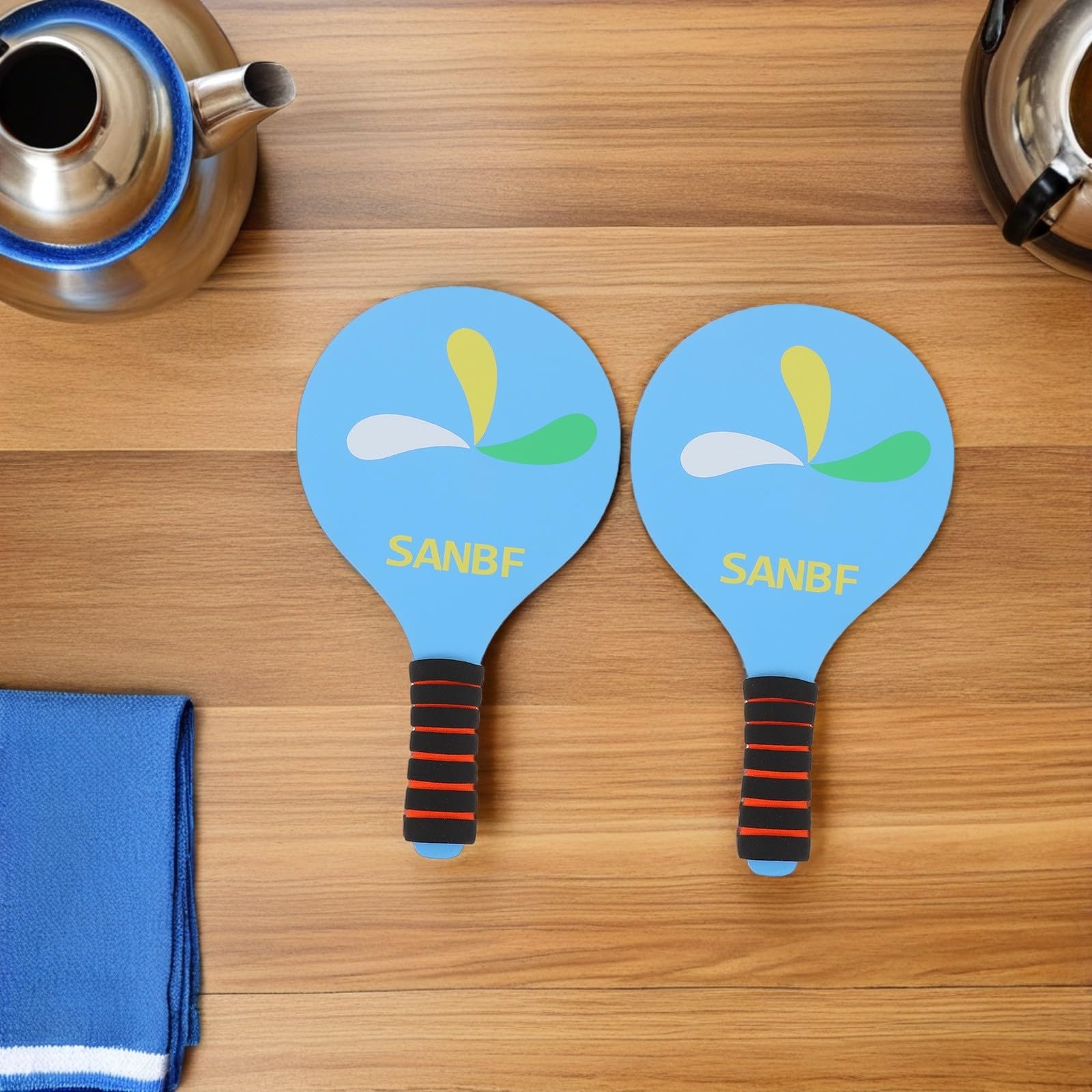 YARNOW Set da Badminton Portatile Racchette Spesse per Adulti | Legno, Spugna e Piume D'anatra, Palline e Volani Inclusi, per Attività Ricreative e Cortile