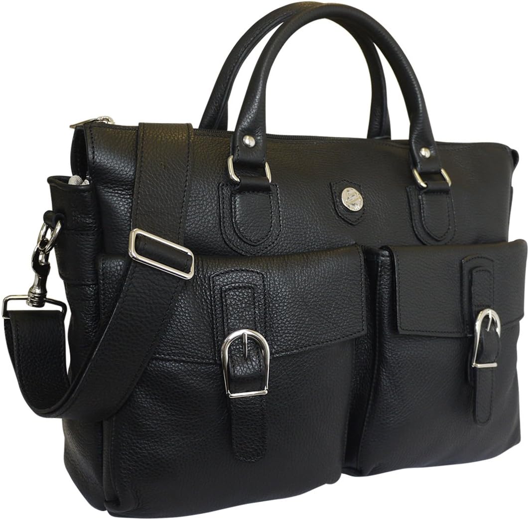 Bonfanti Genello Designer Luxury Italian Leather Top Zip