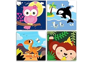 4 Pack DIY Paint by Number Kit for KIds Ages 4-8