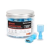 Vista 14 de HKS 150 PCS Conectores de Desconexión Rápida de Pala Hembra de Nylon - Rojo 22-18 AWG Kit de Conectores de Cable Eléctrico - Cobre Estañado