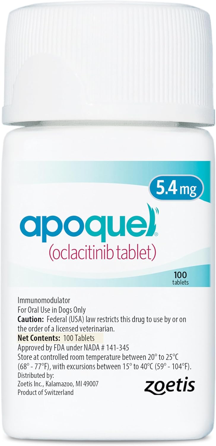 Apoquel (oclacitinib Tablet) for Dogs, 5.4 mg, 100 Tablets