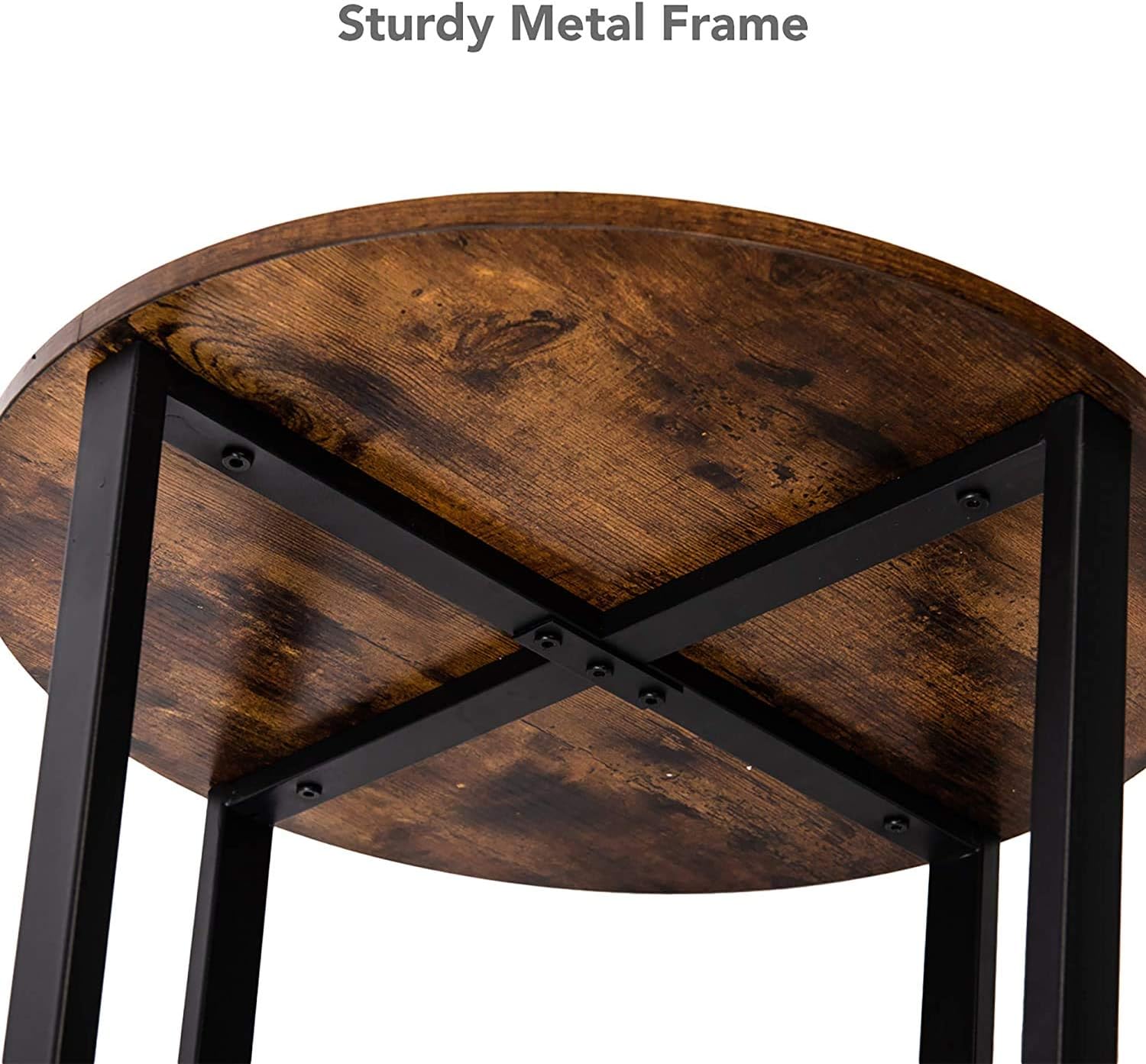 GOOD & GRACIOUS Side Table, Industrial End Table, Vintage Bedside Table with Sturdy Metal Frame for Living Room, Bedroom & Small Spaces, Easy Assembly, Farmhouse