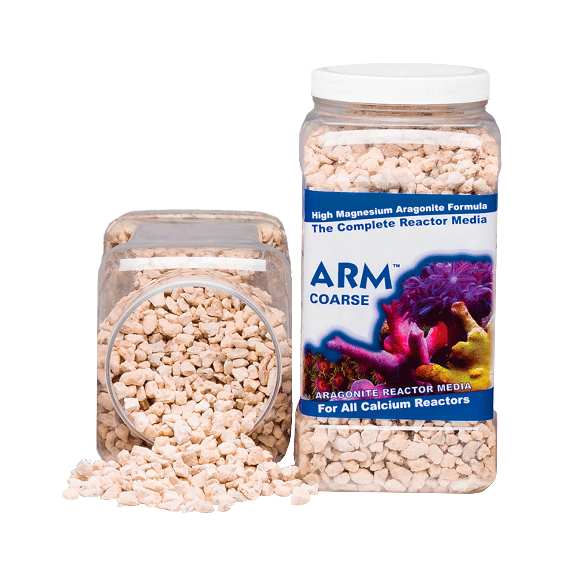 CaribSea ARM Reactor Coarse Filter Media for Aquarium – 1 Gallon – High Magnesium Aragonite Formula – Ideal for All Calcium Reactors – Supports Coral Growth
