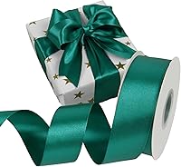 Vista 239 de Cinta de satén rosa polvoriento de doble cara, 3/8 pulgadas x 50 yardas, cintas de poliéster rosa polvoriento para envolver regalos, cinta de tela