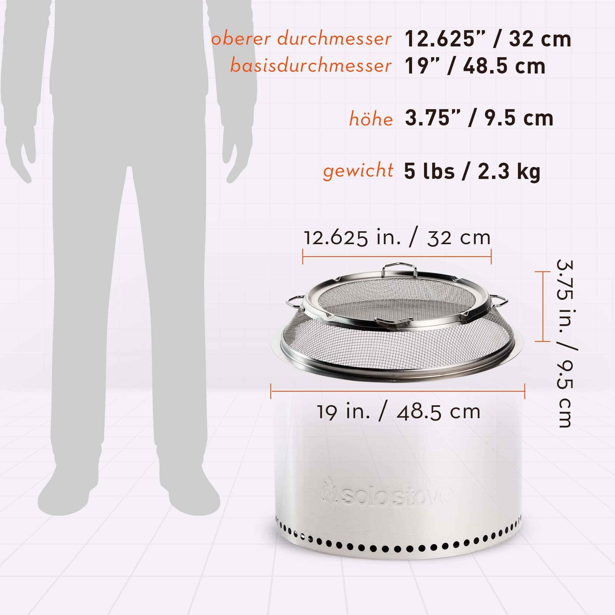 Solo Stove Funkenschutz für Bonfire Feuerschale I Feuerschalengitter, Funkenhaube, Feuerstelle Zubehör zum Schutz vor austretenden Funken, Inkl. 2 Heber, Edelstahl, Reduziert Verletzungsgefahr