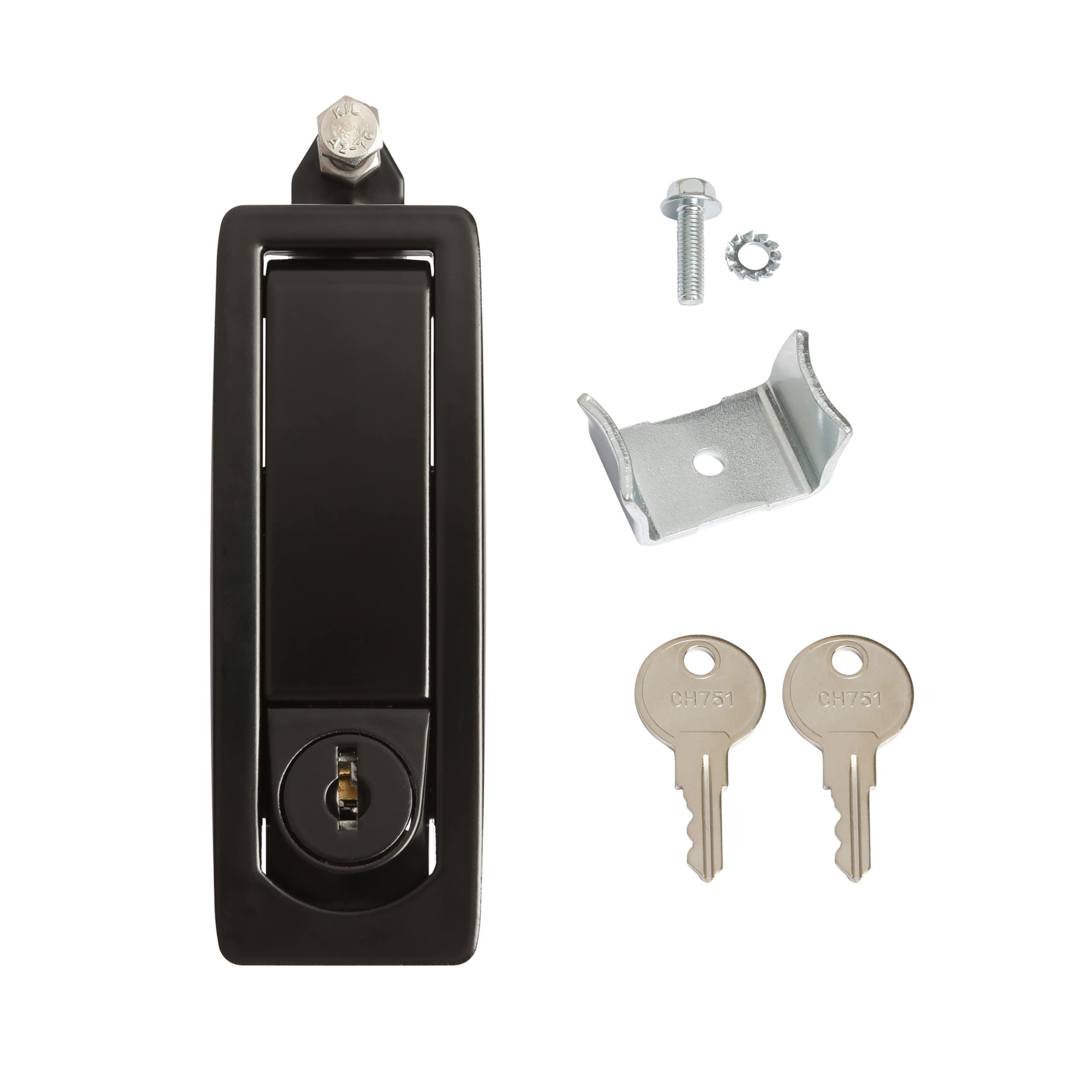 Lot de 2 verrous à levier réglables en métal pour camping-car, camping-car, camping-car, camping-car, etc