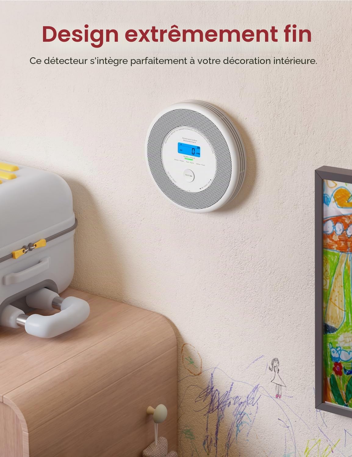 X-Sense XP0A-iR Détecteur de fumée et de monoxyde de carbone avec alarme vocale et annonce de localisation, Wi-Fi combiné pour 17 pièces définissables, compatible avec l'application de sécurité