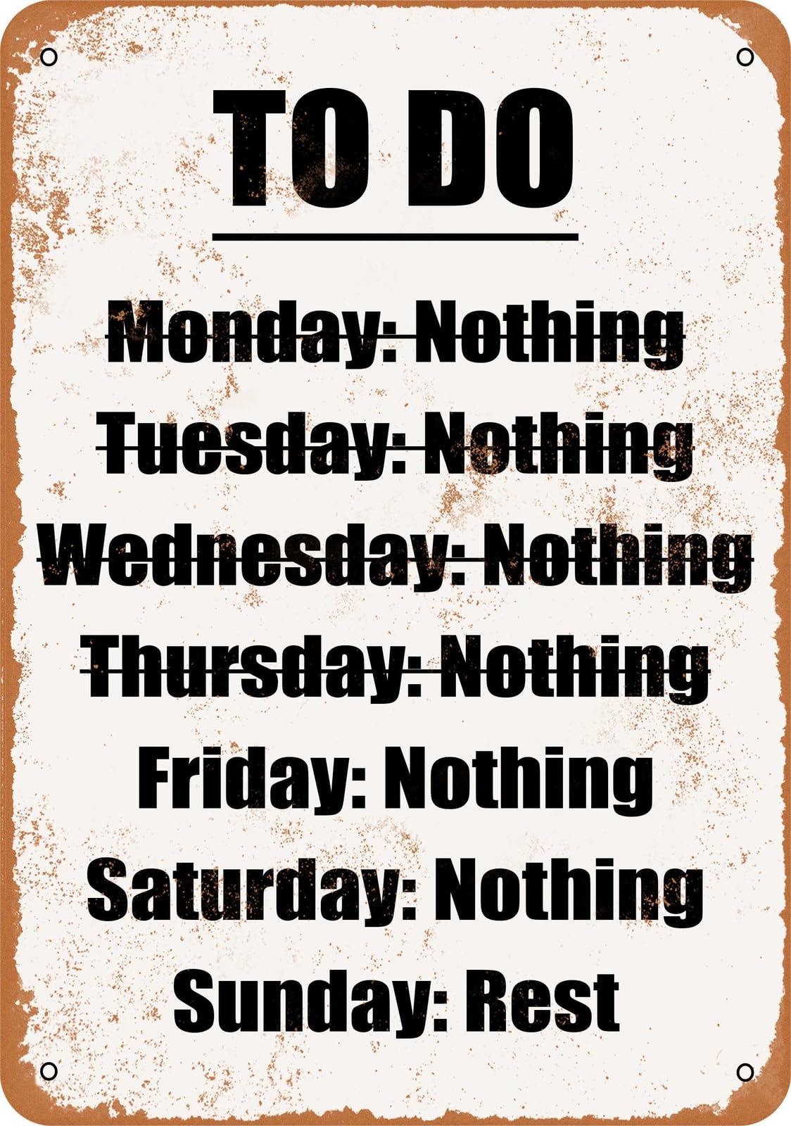 Miaomansenstore Metal Sign - Nothing To Do List- Vintage Look Home Decor