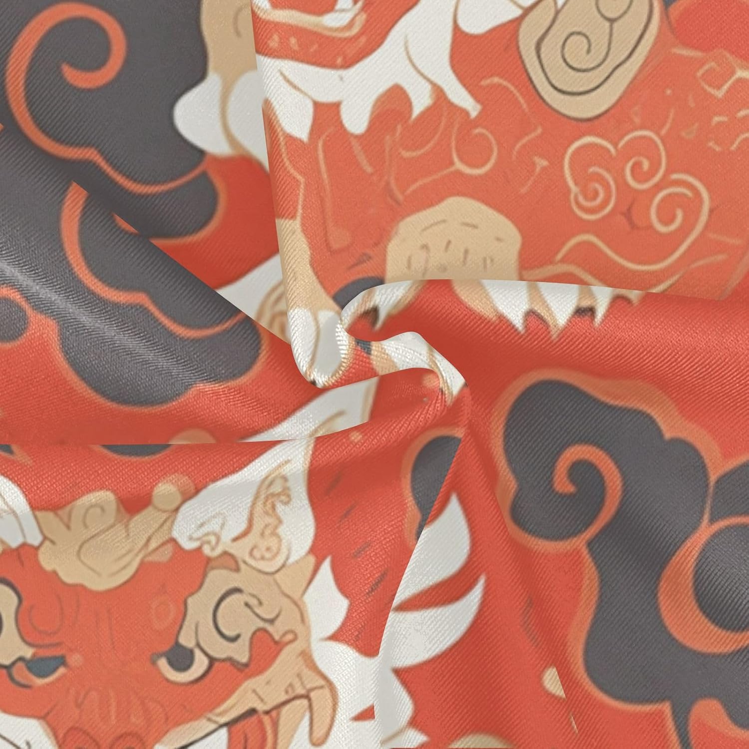 visesunny Girls One Piece Swimsuits Ruffle Swimwear Ethnic Cartoon Red Lion Bathing Suits for Girls 3-6Y