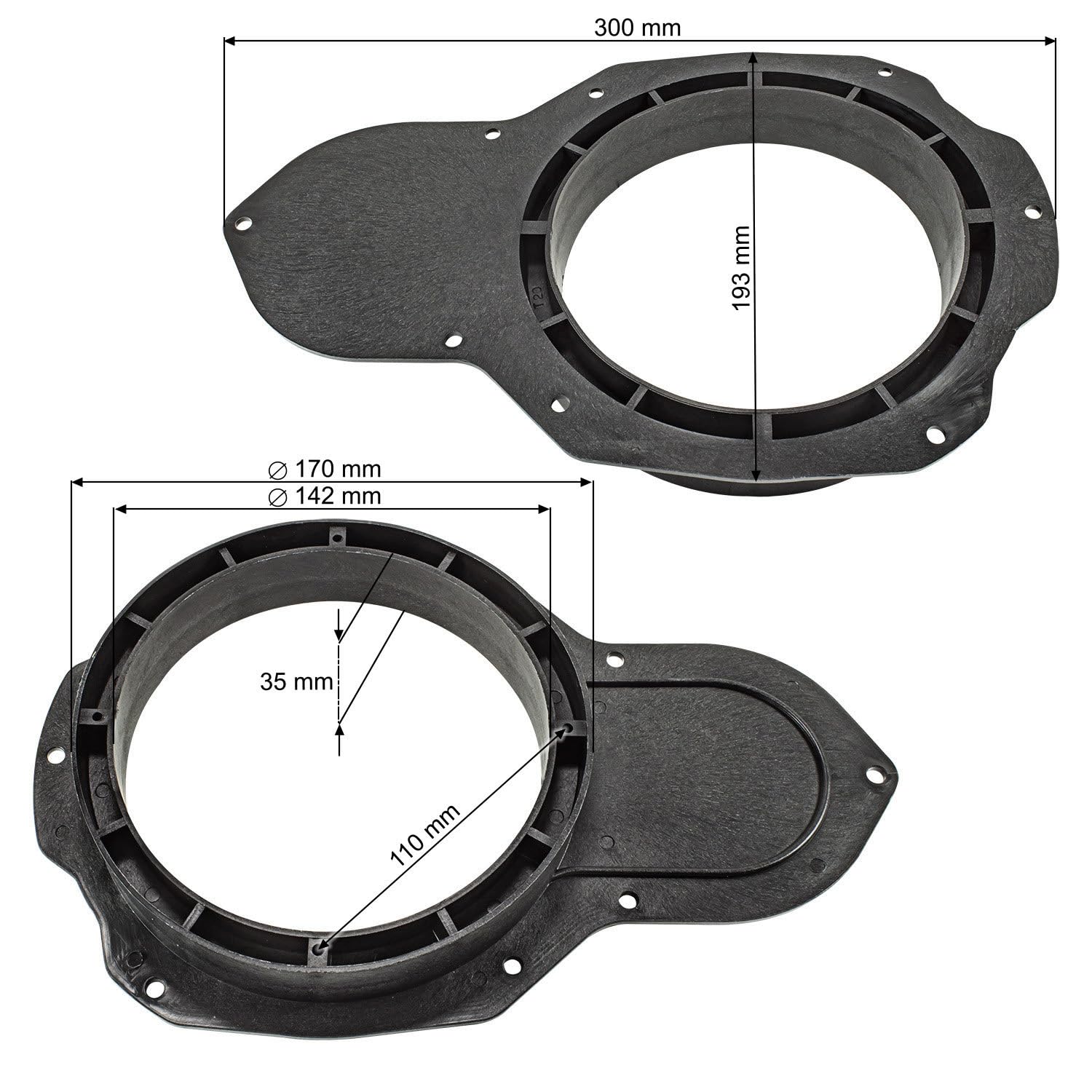 Image secondaire de tomzz Audio 2857-021 Anneaux de Haut-parleurs Adaptateurs Supports compatibles avec VW Passat 3C CC Porte Avant pour Haut-parleu