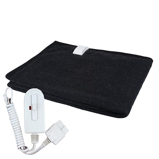 Winter Care Electric Under Blanket Woolen for Medium Bed (Black 45 X 60 Inches) Entirely Made in India