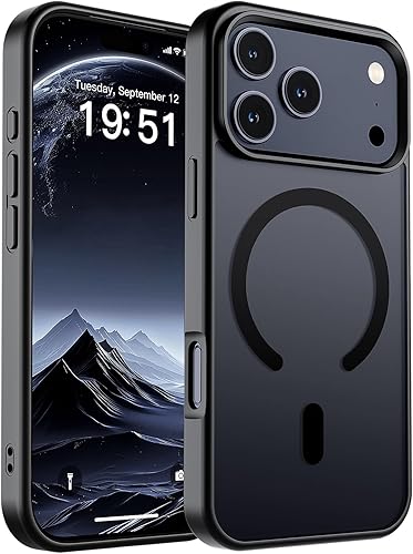 Miniatura 315 de SUPFINE - Funda magnética para iPhone 14 Pro Max (compatible con MagSafe), (protección contra caídas de grado militar de 10 pies), delgada, Negro