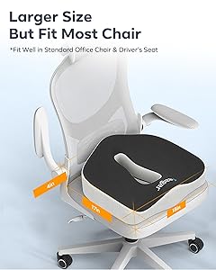 Feagar X Large Memory Foam Seat Cushions for Office Chairs Desk, Gaming Chair Cushion Tailbone Pain Relief Mesh Pads Extra Dense Hip Sciatica Car Seat Cushion for Long Sitting Hours